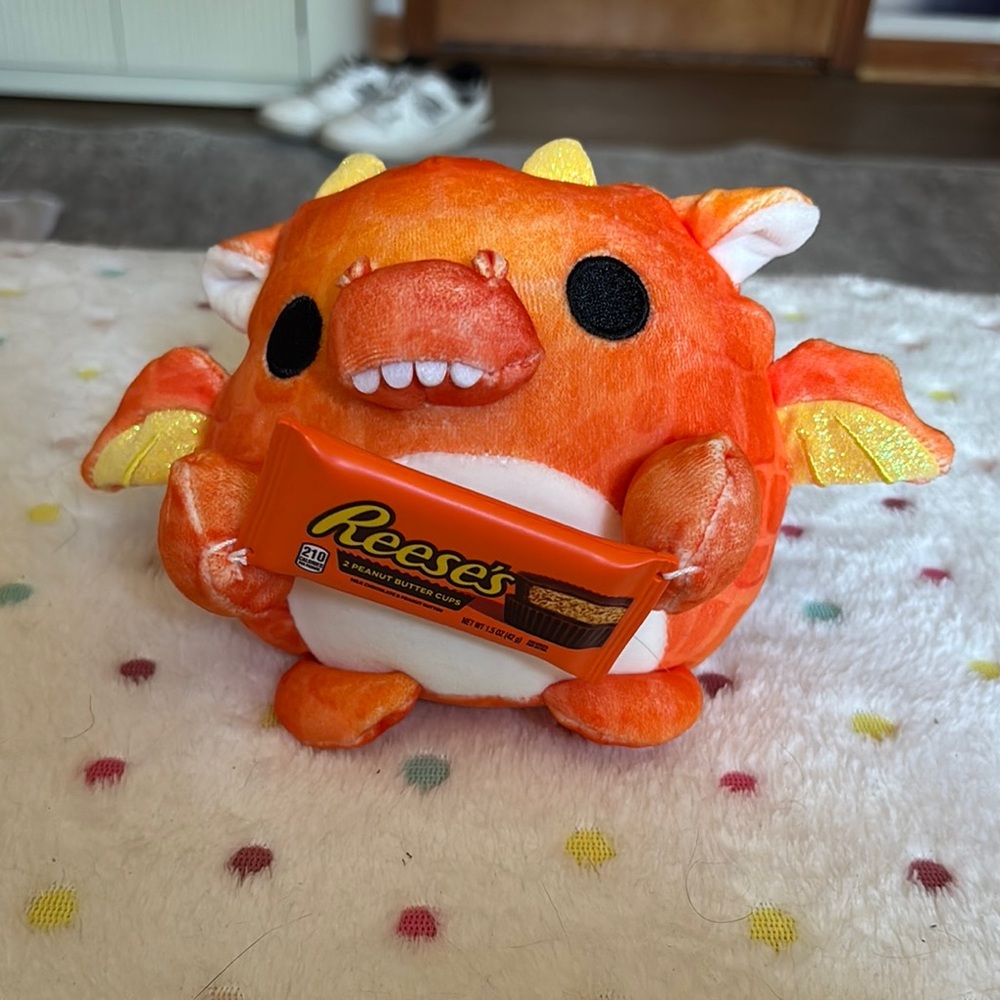 Orange Dragon Plush with Reese's